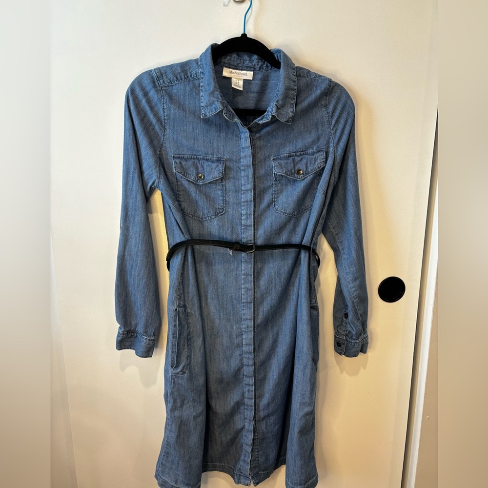 Motherhood Maternity denim shirt dress